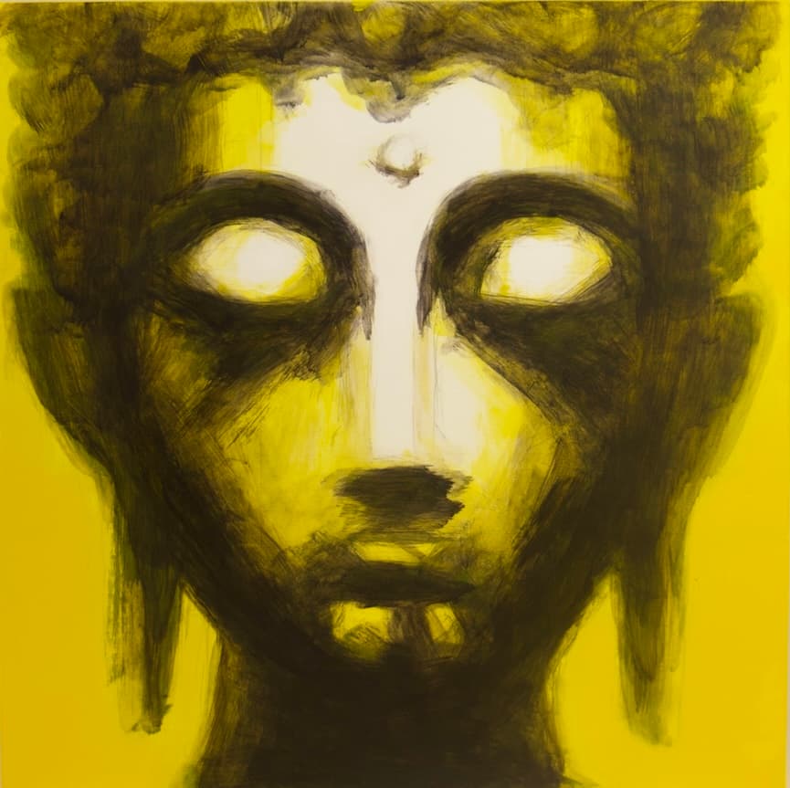 Buddha painting yellow